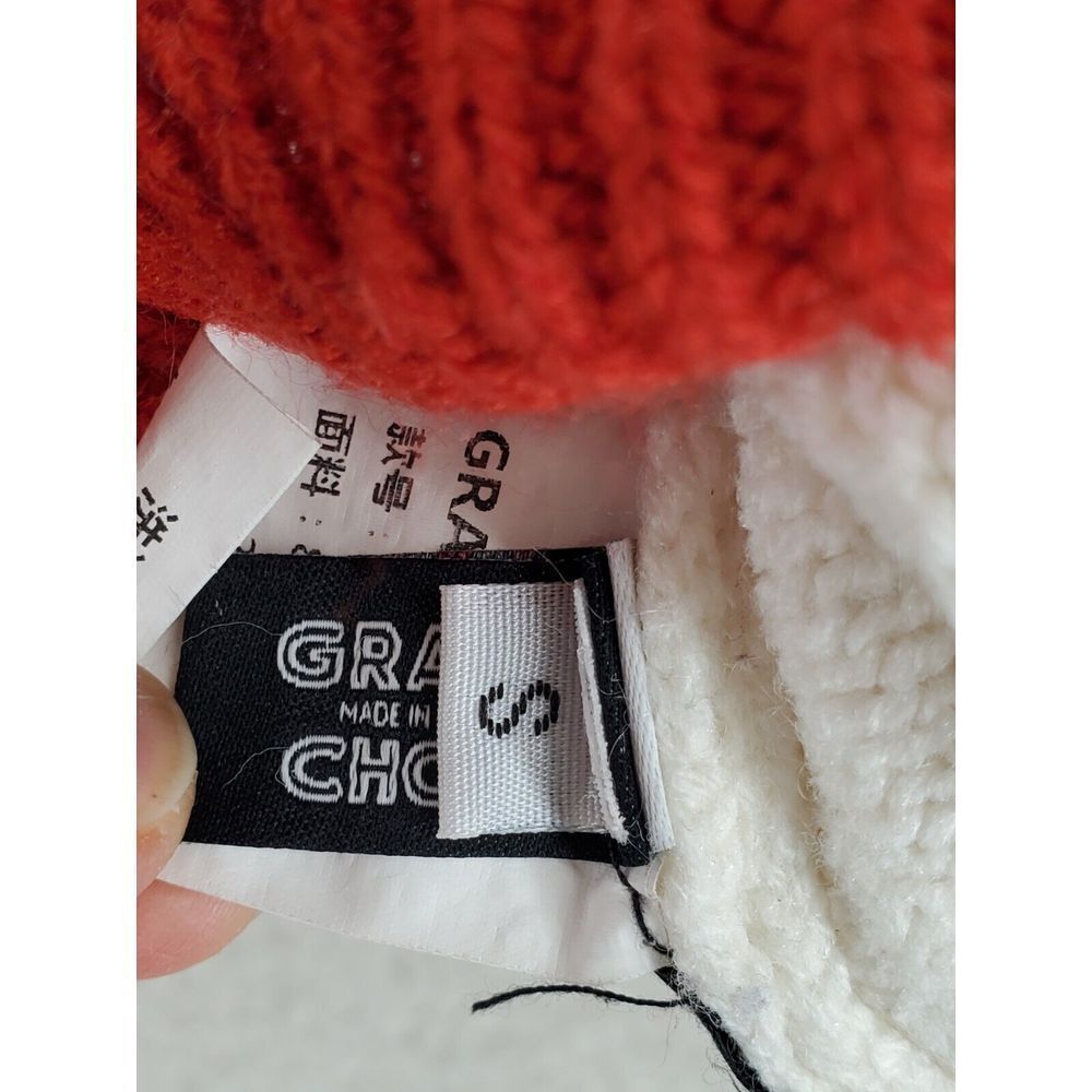 Grace Chow x Chibi Maruko Chan Knit Sweater Japanese Womens S Ivory White Red LS - Picture 2 of 11